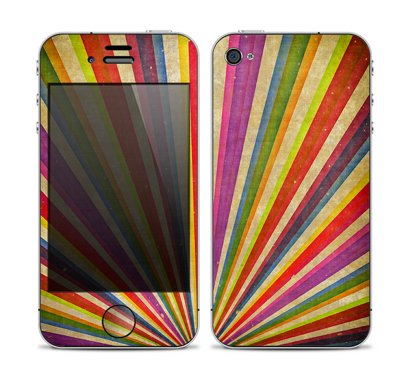 The Vintage Sprouting Ray of colors Skin for the Apple iPhone 4-4s