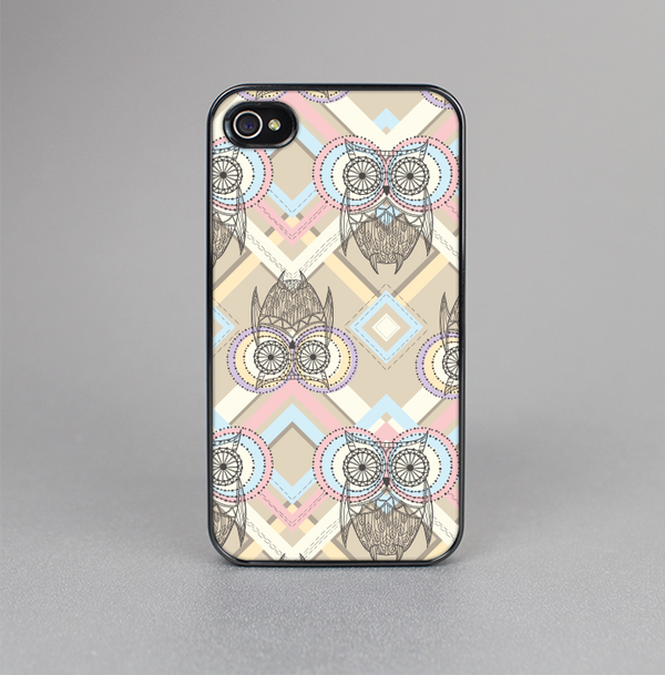 The Vintage Abstract Owl Tan Pattern Skin-Sert for the Apple iPhone 4-4s Skin-Sert Case