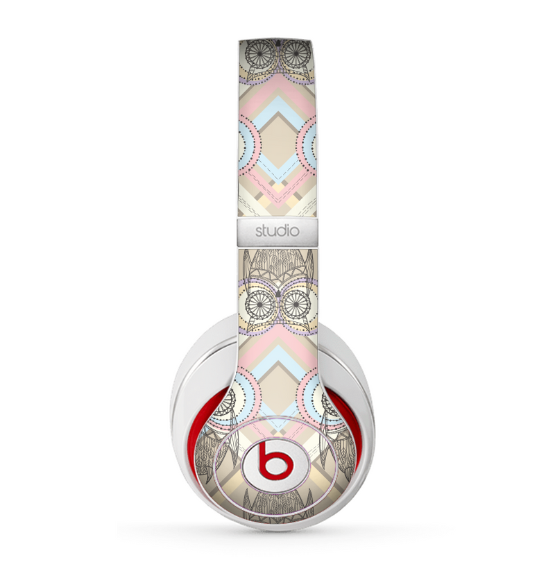The Vintage Abstract Owl Tan Pattern Skin for the Beats by Dre Studio (2013+ Version) Headphones