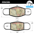The Vintage African Map - Made in USA Mouth Cover Unisex Anti-Dust Cotton Blend Reusable & Washable Face Mask with Adjustable Sizing for Adult or Child