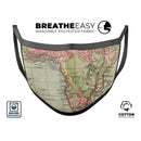 The Vintage African Map - Made in USA Mouth Cover Unisex Anti-Dust Cotton Blend Reusable & Washable Face Mask with Adjustable Sizing for Adult or Child
