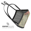 The Vintage African Map - Made in USA Mouth Cover Unisex Anti-Dust Cotton Blend Reusable & Washable Face Mask with Adjustable Sizing for Adult or Child
