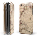 The Vintage Amerique Overview Map iPhone 6/6s or 6/6s Plus 2-Piece Hybrid INK-Fuzed Case