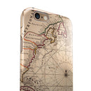 The Vintage Amerique Overview Map iPhone 6/6s or 6/6s Plus 2-Piece Hybrid INK-Fuzed Case