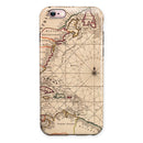 The Vintage Amerique Overview Map iPhone 6/6s or 6/6s Plus 2-Piece Hybrid INK-Fuzed Case