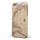 The Vintage Amerique Overview Map iPhone 6/6s or 6/6s Plus 2-Piece Hybrid INK-Fuzed Case
