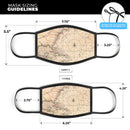 The Vintage Amerique Overview Map - Made in USA Mouth Cover Unisex Anti-Dust Cotton Blend Reusable & Washable Face Mask with Adjustable Sizing for Adult or Child
