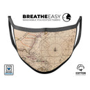 The Vintage Amerique Overview Map - Made in USA Mouth Cover Unisex Anti-Dust Cotton Blend Reusable & Washable Face Mask with Adjustable Sizing for Adult or Child