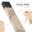 The Vintage Amerique Overview Map - Premium Decal Protective Skin-Wrap Sticker compatible with the Juul Labs vaping device