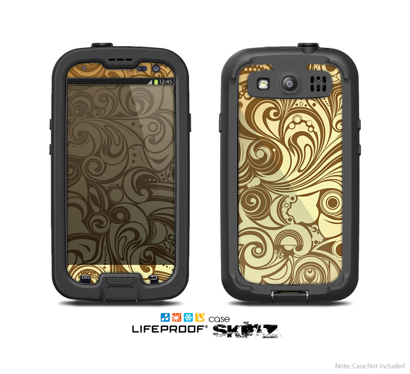 The Vintage Antique Gold Vector Pattern Skin For The Samsung Galaxy S3 LifeProof Case