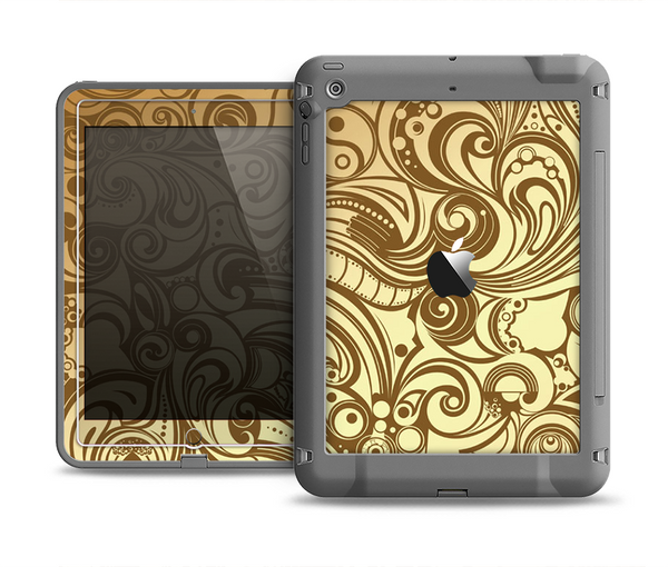 The Vintage Antique Gold Vector Pattern Apple iPad Mini LifeProof Fre Case Skin Set