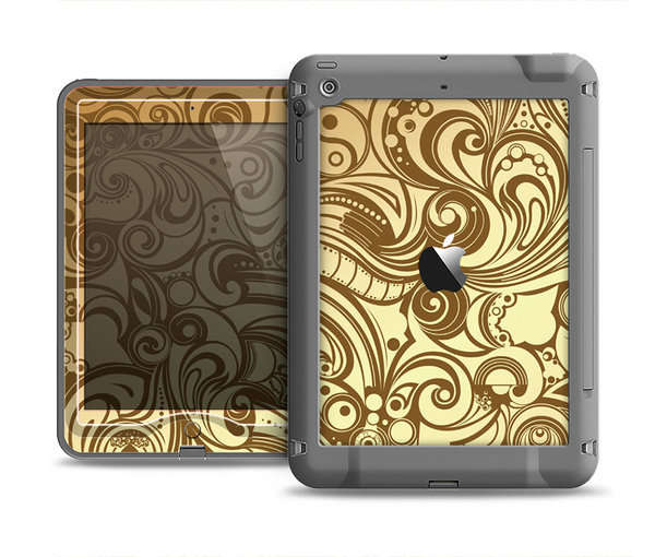 The Vintage Antique Gold Vector Pattern Apple iPad Mini LifeProof Nuud Case Skin Set