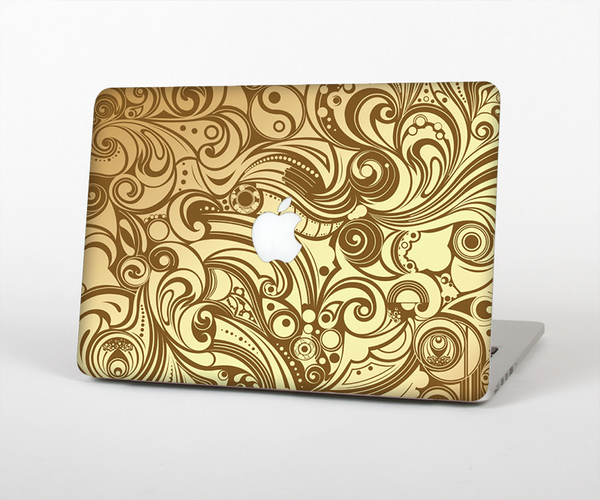The Vintage Antique Gold Vector Pattern Skin Set for the Apple MacBook Pro 15" with Retina Display