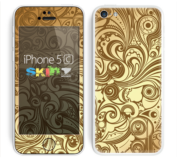 The Vintage Antique Gold Vector Pattern Skin for the Apple iPhone 5c