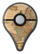 The Vintage Atlantic Ocean Map Pattern Pokémon GO Plus Vinyl Protective Decal Skin Kit