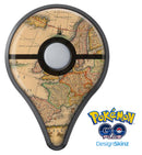 The Vintage Atlantic Ocean Map Pattern Pokémon GO Plus Vinyl Protective Decal Skin Kit