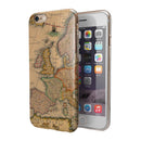 The Vintage Atlantic Ocean Map Pattern iPhone 6/6s or 6/6s Plus 2-Piece Hybrid INK-Fuzed Case
