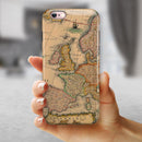 The Vintage Atlantic Ocean Map Pattern iPhone 6/6s or 6/6s Plus 2-Piece Hybrid INK-Fuzed Case