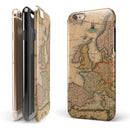 The Vintage Atlantic Ocean Map Pattern iPhone 6/6s or 6/6s Plus 2-Piece Hybrid INK-Fuzed Case
