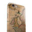 The Vintage Atlantic Ocean Map Pattern iPhone 6/6s or 6/6s Plus 2-Piece Hybrid INK-Fuzed Case