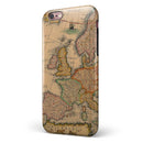 The Vintage Atlantic Ocean Map Pattern iPhone 6/6s or 6/6s Plus 2-Piece Hybrid INK-Fuzed Case