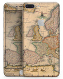 The Vintage Atlantic Ocean Map Pattern - Skin-kit for the iPhone 8 or 8 Plus