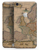 The Vintage Atlantic Ocean Map Pattern - Skin-kit for the iPhone 8 or 8 Plus