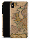 The Vintage Atlantic Ocean Map Pattern - iPhone X Clipit Case