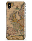 The Vintage Atlantic Ocean Map Pattern - iPhone X Clipit Case