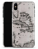 The Vintage Black and White Gulf of Mexico Map - iPhone X Clipit Case