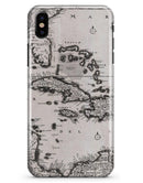 The Vintage Black and White Gulf of Mexico Map - iPhone X Clipit Case