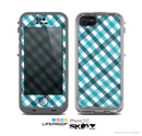 The Vintage Blue & Black Plaid Skin for the Apple iPhone 5c LifeProof Case