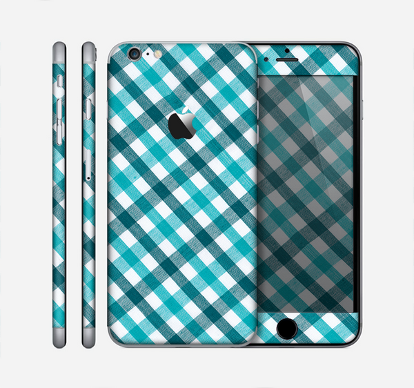 The Vintage Blue & Black Plaid Skin for the Apple iPhone 6 Plus