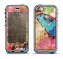 The Vintage Blue Butterfly Background Apple iPhone 5c LifeProof Nuud Case Skin Set