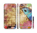 The Vintage Blue Butterfly Background Sectioned Skin Series for the Apple iPhone 6s Plus