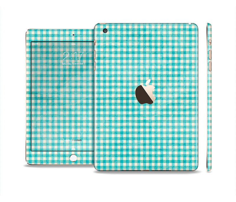 The Vintage Blue Plaid Full Body Skin Set for the Apple iPad Mini 3