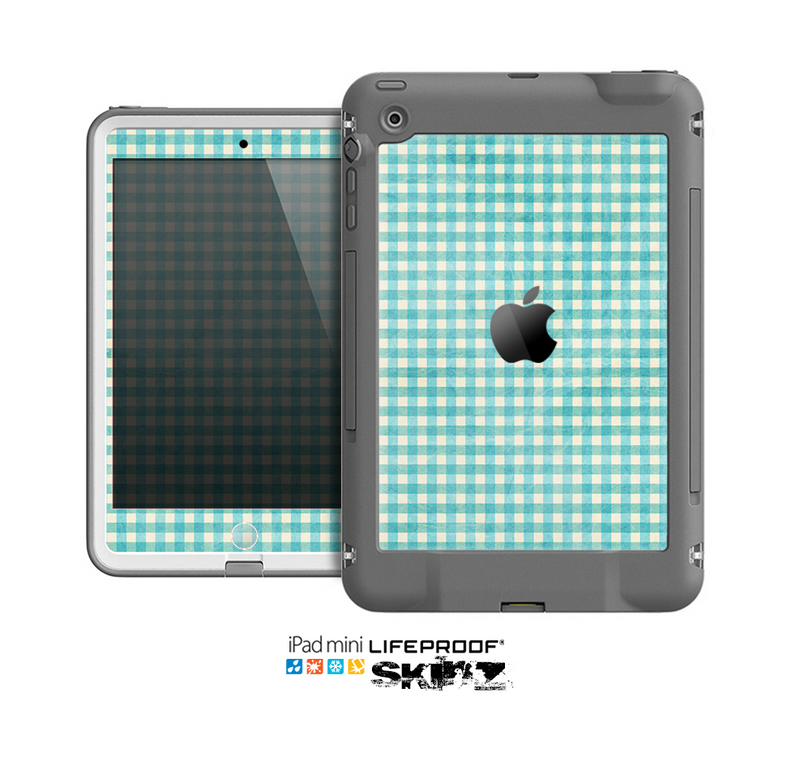 The Vintage Blue Plaid Skin for the Apple iPad Mini LifeProof Case