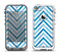 The Vintage Blue Striped Chevron Pattern V4 Apple iPhone 5-5s LifeProof Fre Case Skin Set