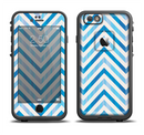 The Vintage Blue Striped Chevron Pattern V4 Apple iPhone 6/6s LifeProof Fre Case Skin Set