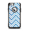The Vintage Blue Striped Chevron Pattern V4 Apple iPhone 6 Otterbox Commuter Case Skin Set
