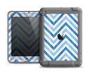 The Vintage Blue Striped Chevron Pattern V4 Apple iPad Air LifeProof Fre Case Skin Set