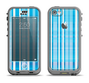 The Vintage Blue Striped Pattern V4 Apple iPhone 5c LifeProof Nuud Case Skin Set