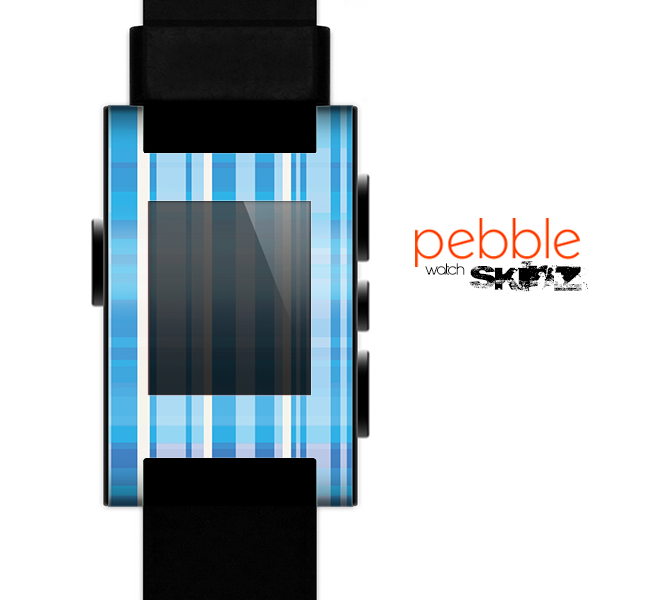 The Vintage Blue Striped Pattern V4 Skin for the Pebble SmartWatch