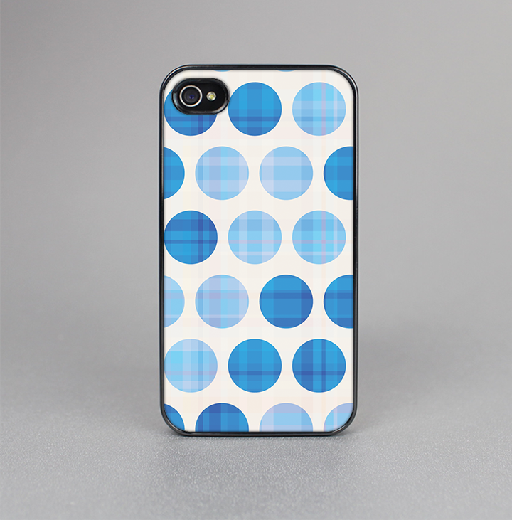 The Vintage Blue Striped Polka Dot Pattern V4 Skin-Sert for the Apple iPhone 4-4s Skin-Sert Case