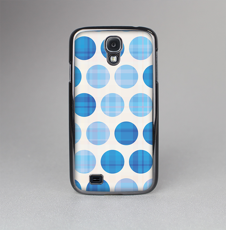 The Vintage Blue Striped Polka Dot Pattern V4 Skin-Sert Case for the Samsung Galaxy S4