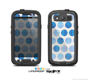 The Vintage Blue Striped Polka Dot Pattern V4 Skin For The Samsung Galaxy S3 LifeProof Case