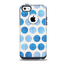 The Vintage Blue Striped Polka Dot Pattern V4 Skin for the iPhone 5c OtterBox Commuter Case