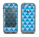 The Vintage Blue Striped Triangular Pattern V4 Apple iPhone 5c LifeProof Nuud Case Skin Set