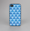 The Vintage Blue Striped Triangular Pattern V4 Skin-Sert for the Apple iPhone 4-4s Skin-Sert Case