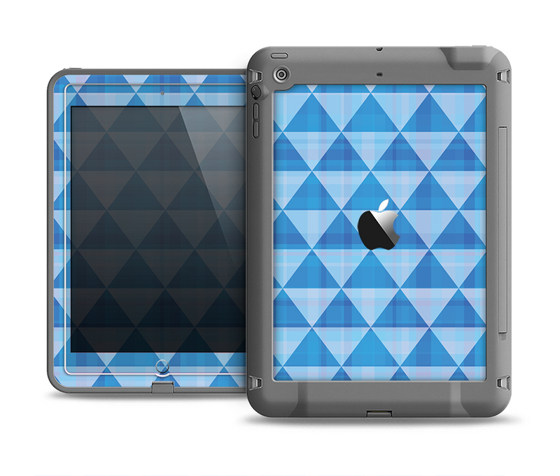 The Vintage Blue Striped Triangular Pattern V4 Apple iPad Air LifeProof Fre Case Skin Set